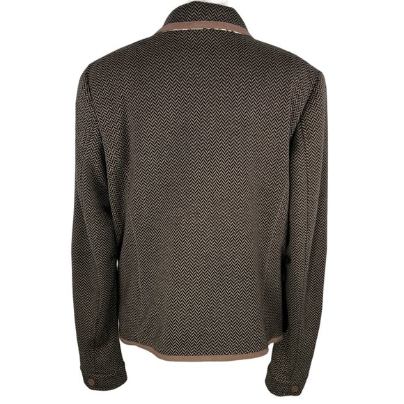 Darling! Libby. Edelman Brown & Tan Herringbone Blazer with Leopard Lini… - Picture 3 of 12